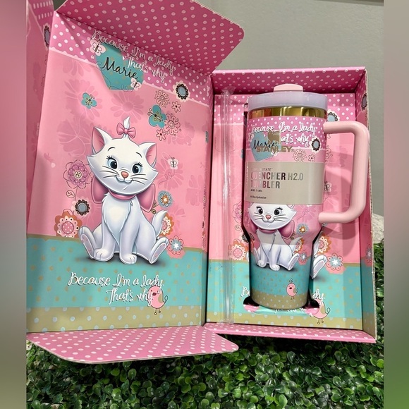 Stanley Other - Stanley Disney Marie customized Mug with Pink and Blue Accents